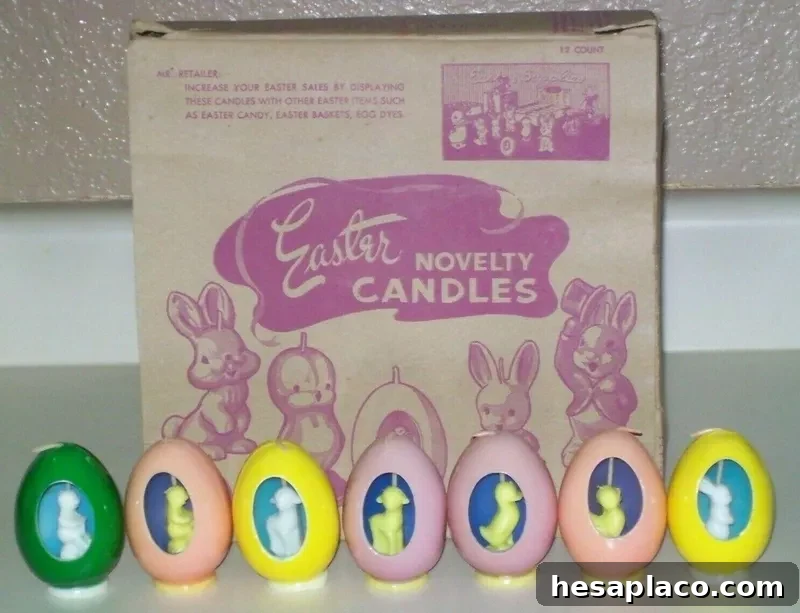 Vintage Gurley Animal Panorama Easter Egg Candles