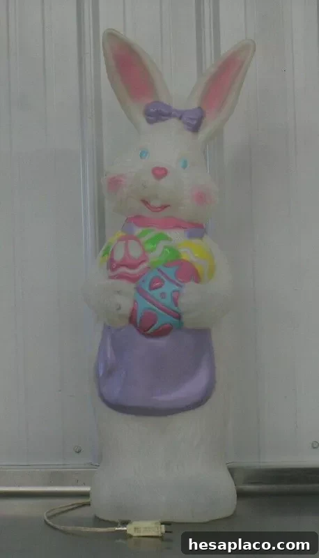 Rare Vintage Ms. Bunny Easter Bunny Egg Blow Mold