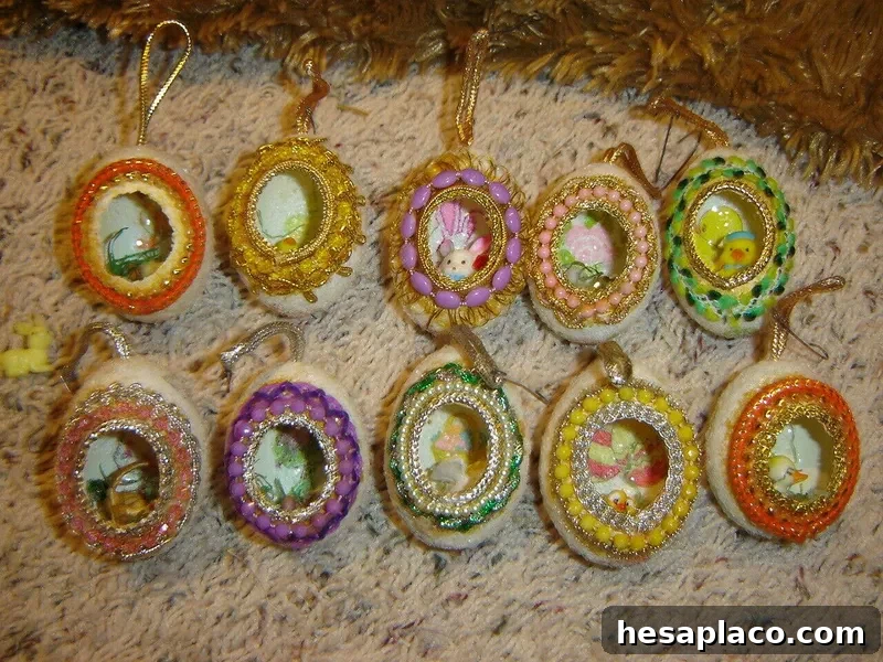 Vintage Real Egg Diorama Decorations