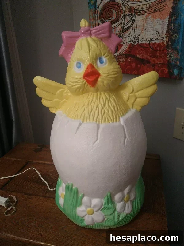 Vintage Easter Chick in Egg Blow Mold