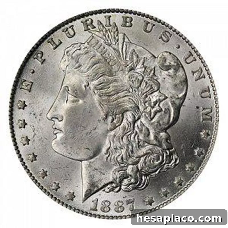 Top 30 Most Valuable Morgan Silver Dollars to Collect 14 1887-O “7 over 6” Morgan Silver Dollar front