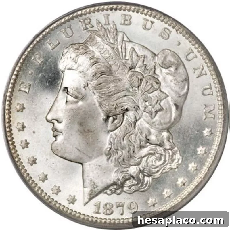 Top 30 Most Valuable Morgan Silver Dollars to Collect 15 1879-CC Clear CC Morgan Silver Dollar front