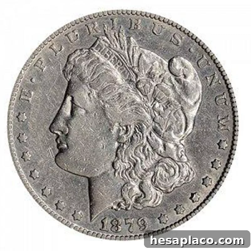 Top 30 Most Valuable Morgan Silver Dollars to Collect 19 1879-CC over CC Morgan Silver Dollar front