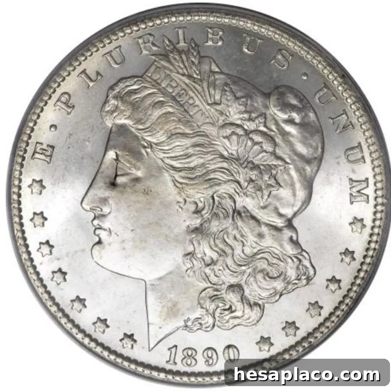 Top 30 Most Valuable Morgan Silver Dollars to Collect 3 1890-CC Morgan Silver Dollar front