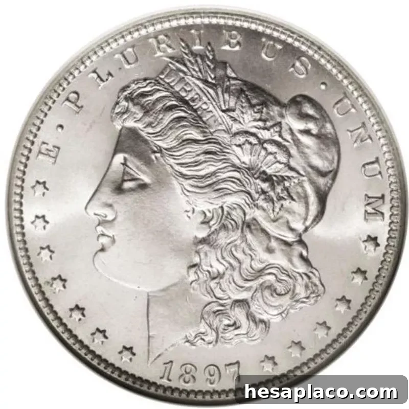 Top 30 Most Valuable Morgan Silver Dollars to Collect 21 1897-O Morgan Silver Dollar front