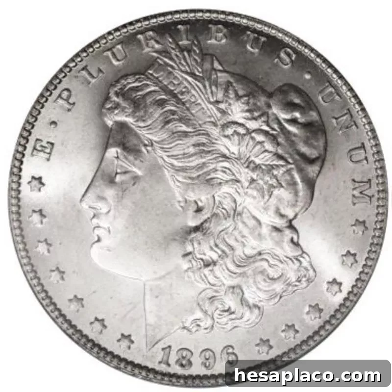 Top 30 Most Valuable Morgan Silver Dollars to Collect 22 1896-O Morgan Silver Dollar front