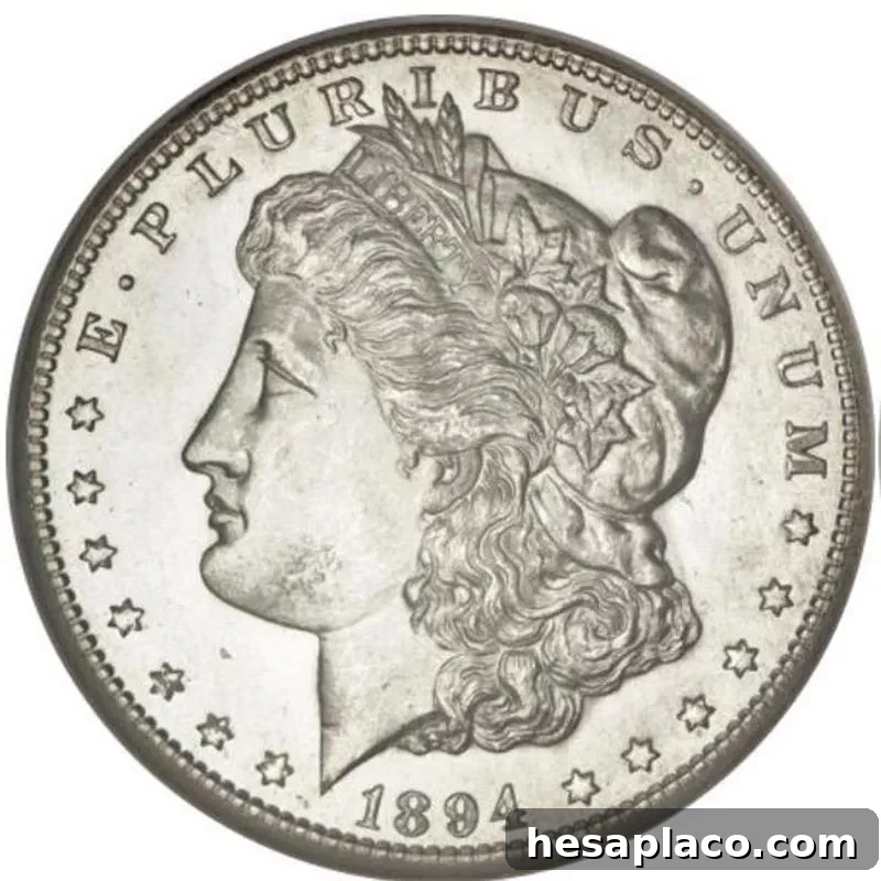 Top 30 Most Valuable Morgan Silver Dollars to Collect 4 1894-S Morgan Silver Dollar front