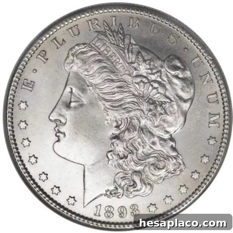 Top 30 Most Valuable Morgan Silver Dollars to Collect 31 1893-S Morgan Silver Dollar front