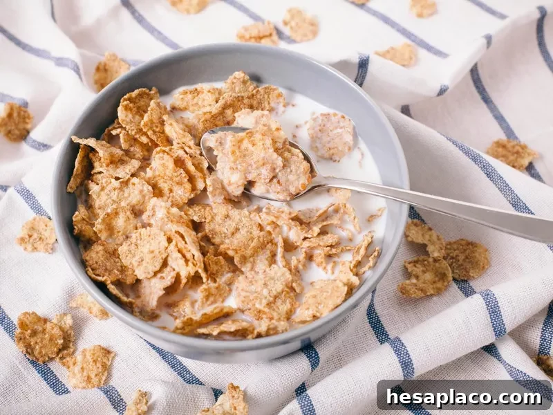 Healthy breakfast with corn flakes