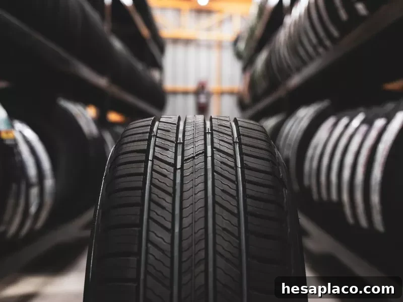 New tires in workshop