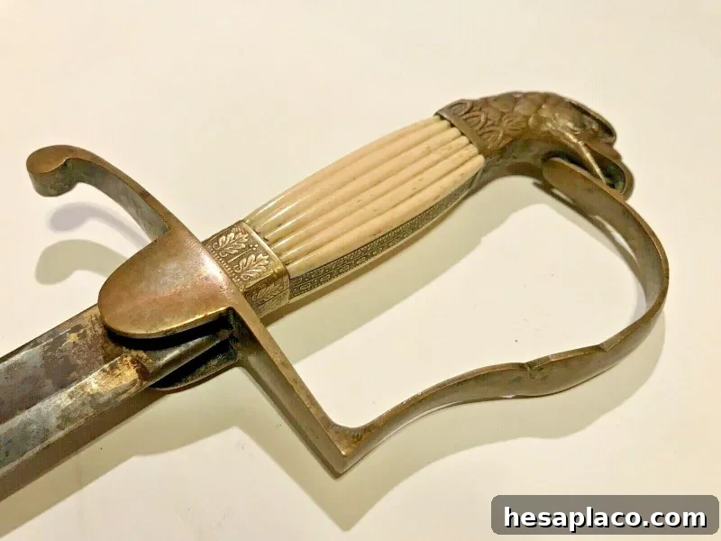 19th-Century American Eagle Head Officer Pommel Sword