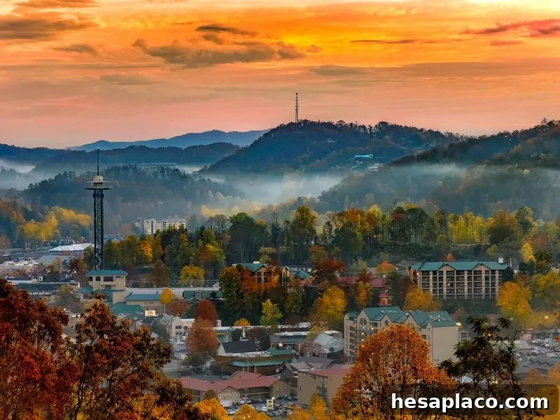 Sunrise over Gatlinburg skyline