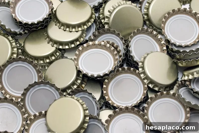 Pile of bottle caps