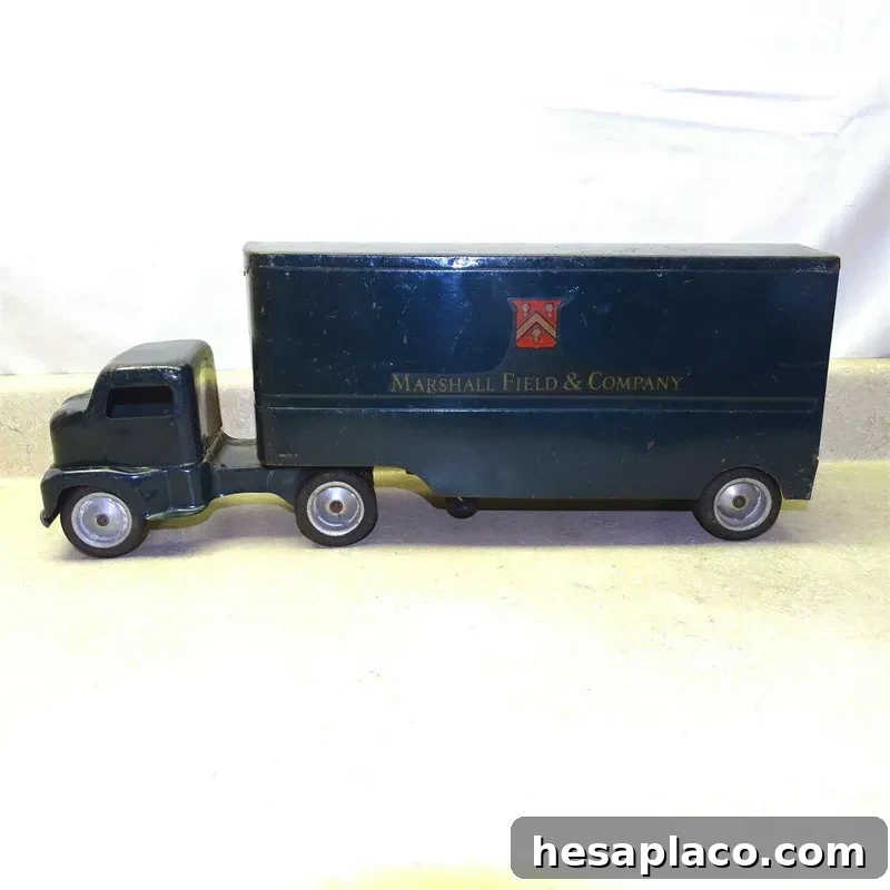 Tonka Marshall Field Semi Truck, Trailer, Pressed Steel