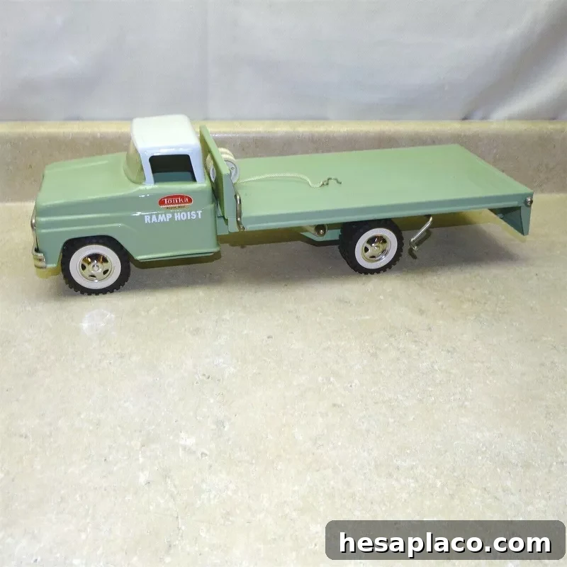 Vintage Tonka Ramp Hoist Truck Restore/Painted Mint Green