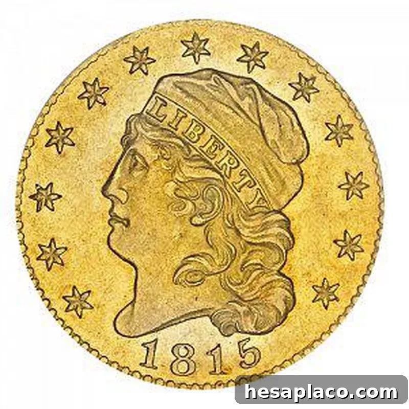 1815 Capped Head Gold Half Eagle in Bold Relief