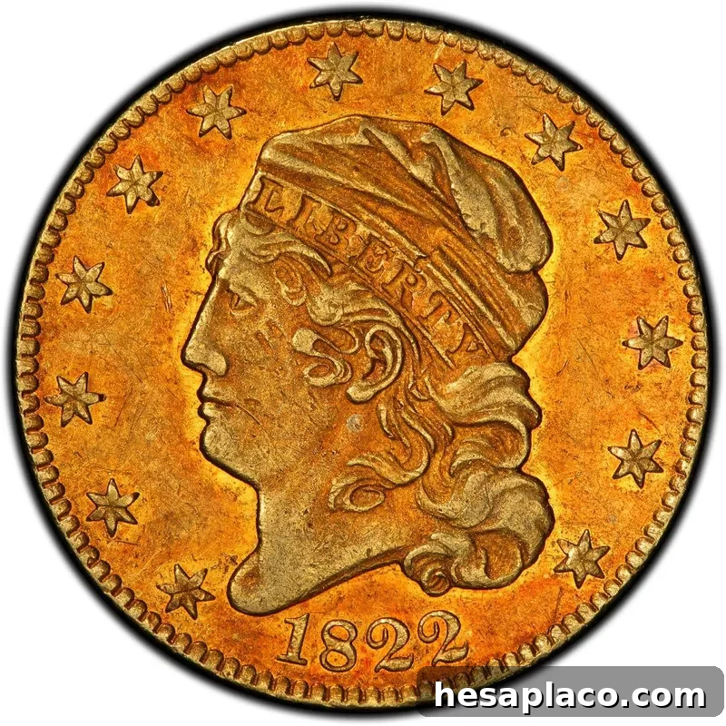 1822 Half Eagle Gold Coin