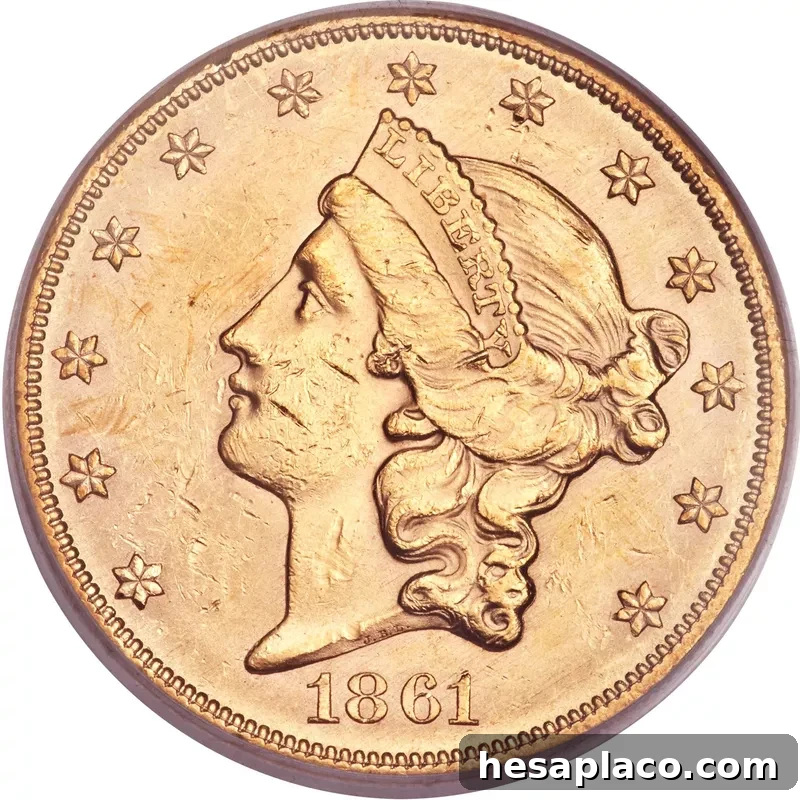 1861 Liberty Head Gold Double Eagle (Philadelphia)