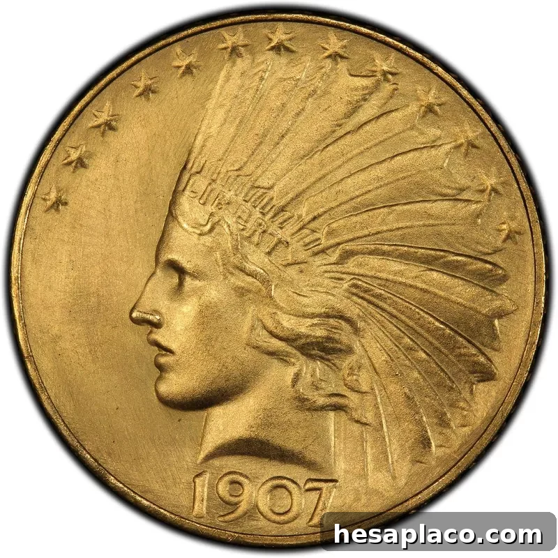 1907 Satin Proof Indian Gold Eagle