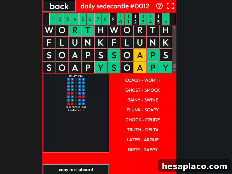 Sedecordle game