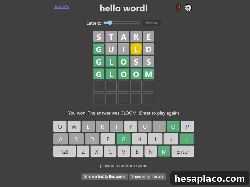 Hello Wordl game