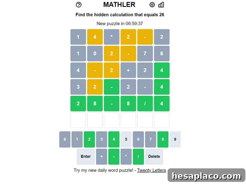Mathler game