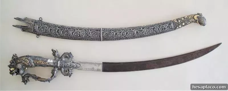 Silver Antique Sword and Scabbard from Sri Lanka