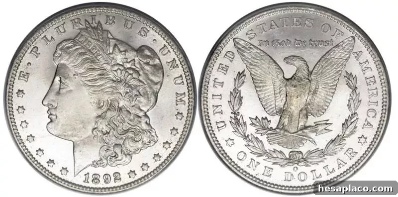 1892-O Morgan Silver Dollar, Mint and Uncirculated