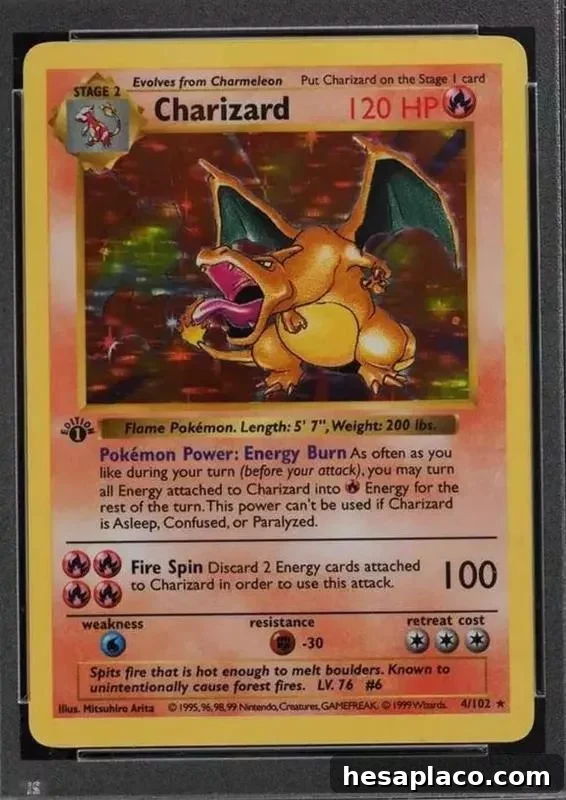 1999 Charizard First Edition Shadowless Pokemon card