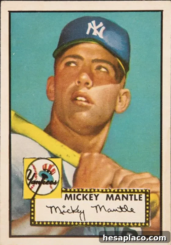 Mickey Mantle 1952 Topps baseball card