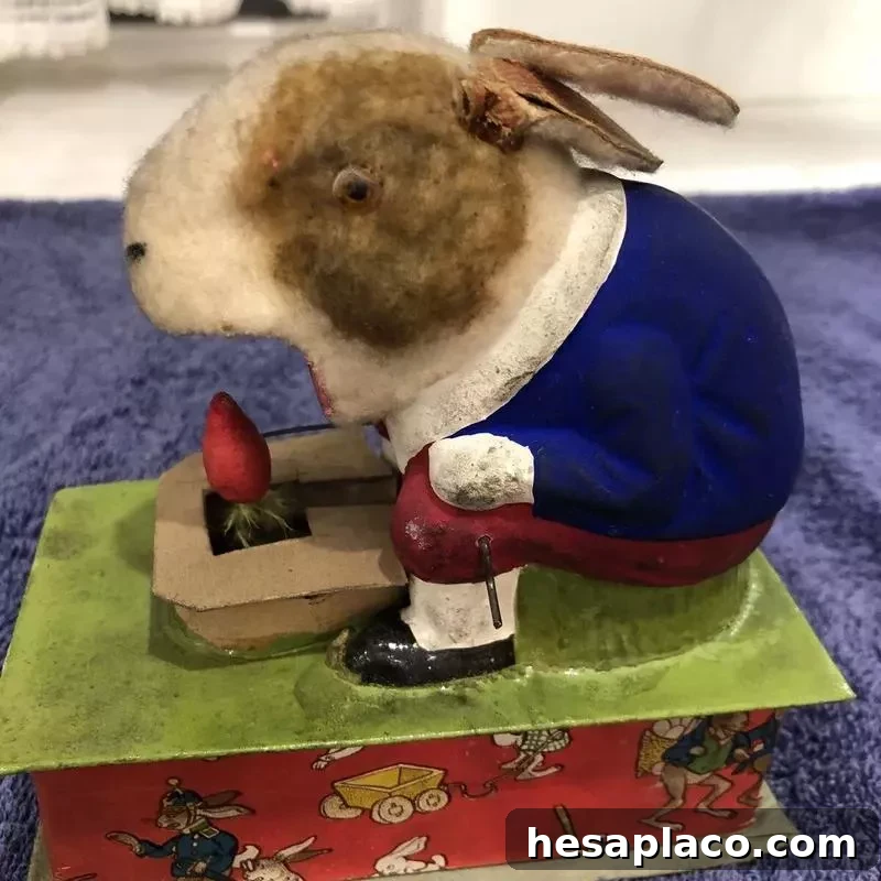 Antique Bunny Rabbit Easter Candy Container