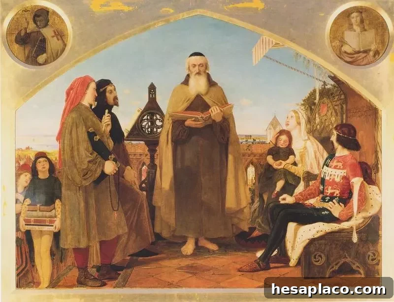 John Wycliffe reading his translation of the Bible to John of Gaunt