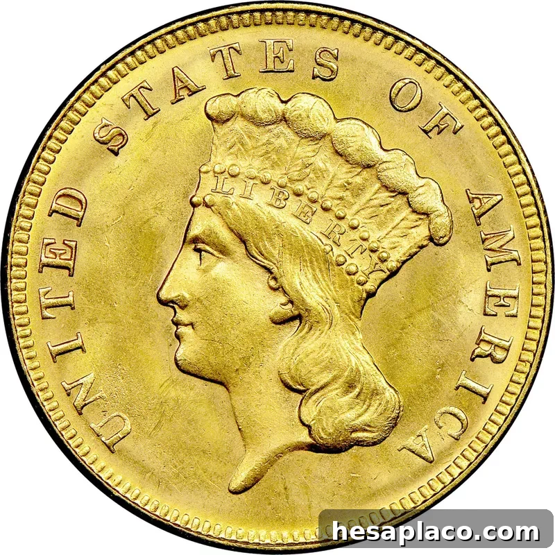 US Three Dollar Piece