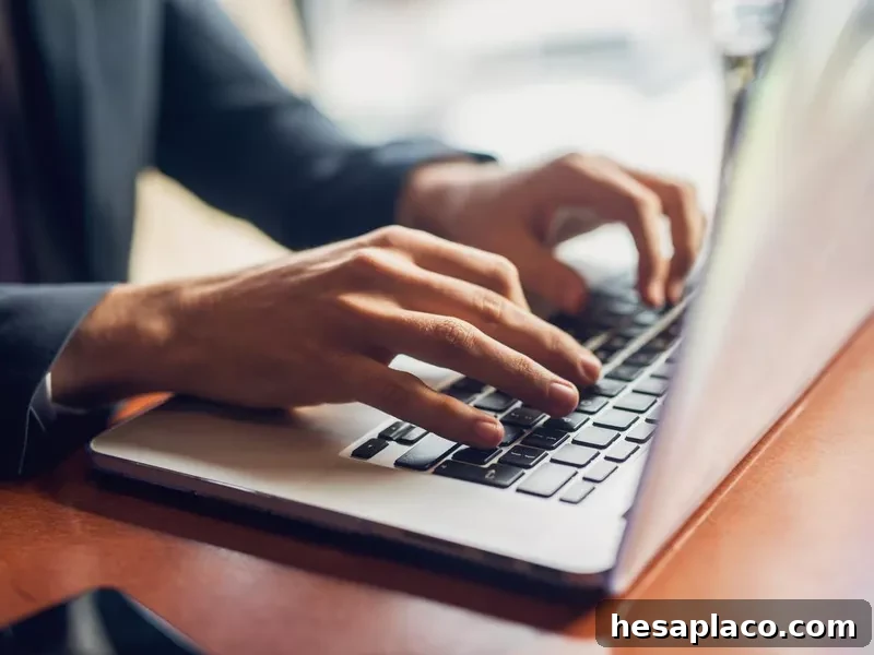 Worker doing data entry