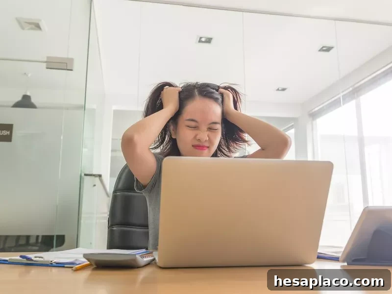 Frustrated data entry clerk