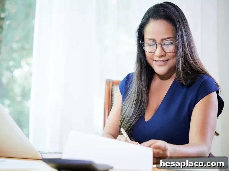 Woman proofreading