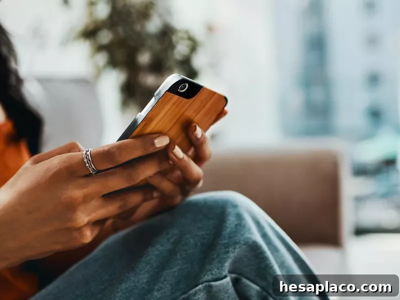 Woman looking at her phone