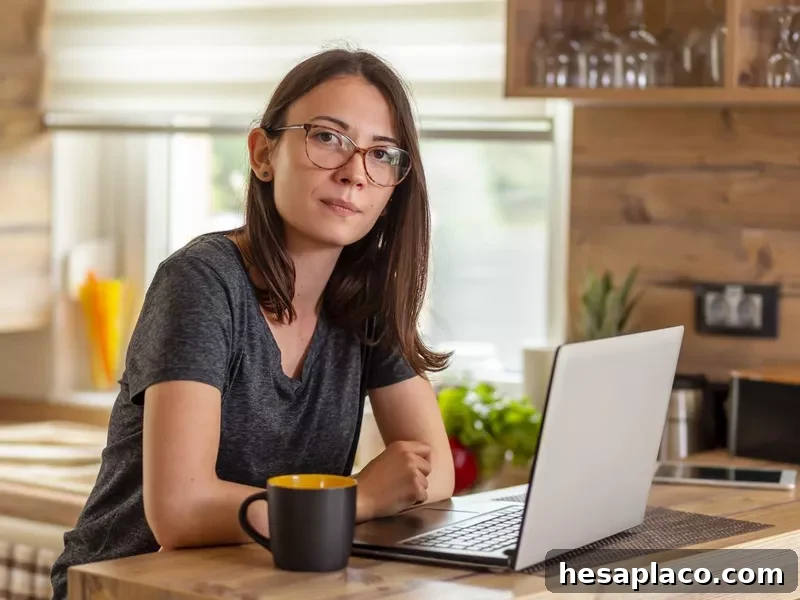 Technical support worker at laptop