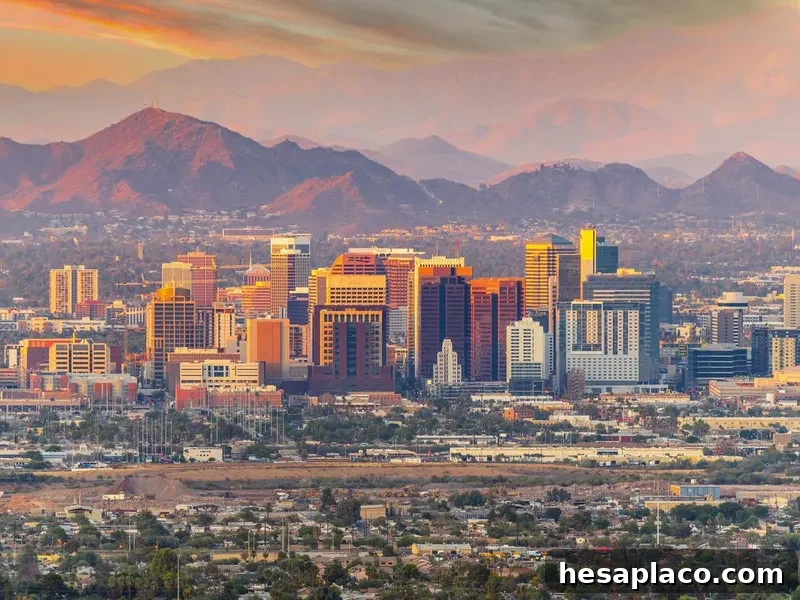 Phoenix, Arizona skyline at dusk