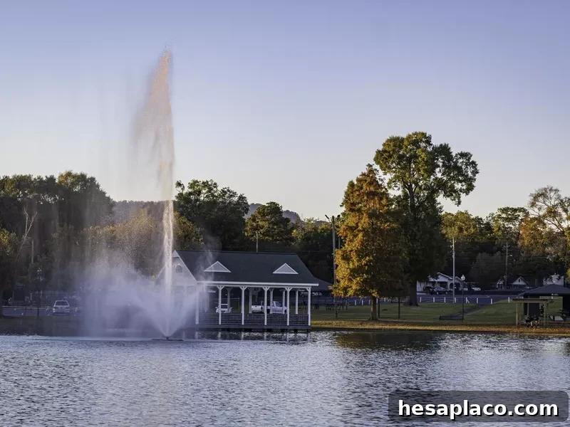 Fountain at Oxford Lake Park, Alabama
