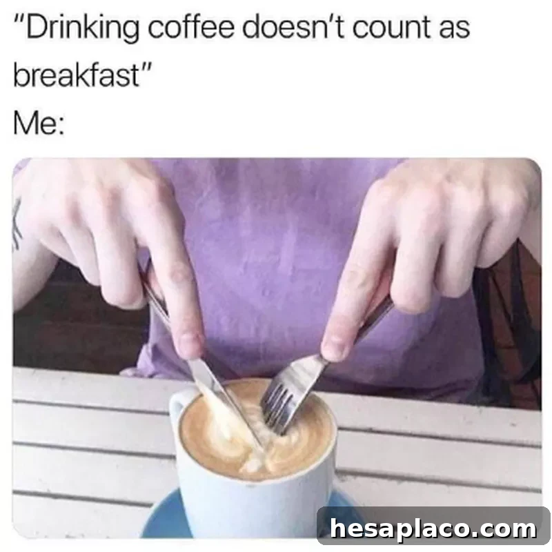 Coffee Meme: Eating coffee with a fork