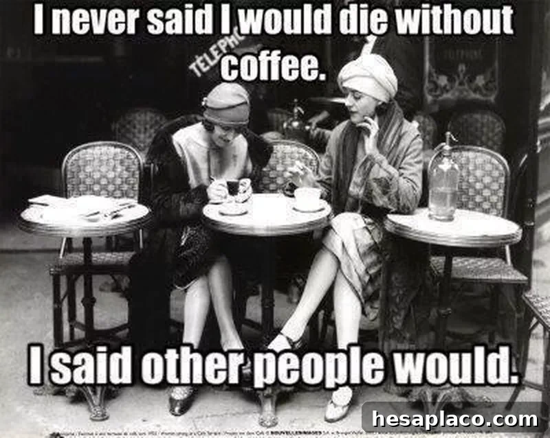 Black and white photo of women drinking coffee