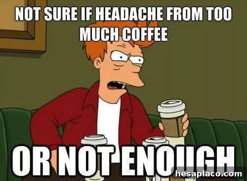 Coffee headache cartoon
