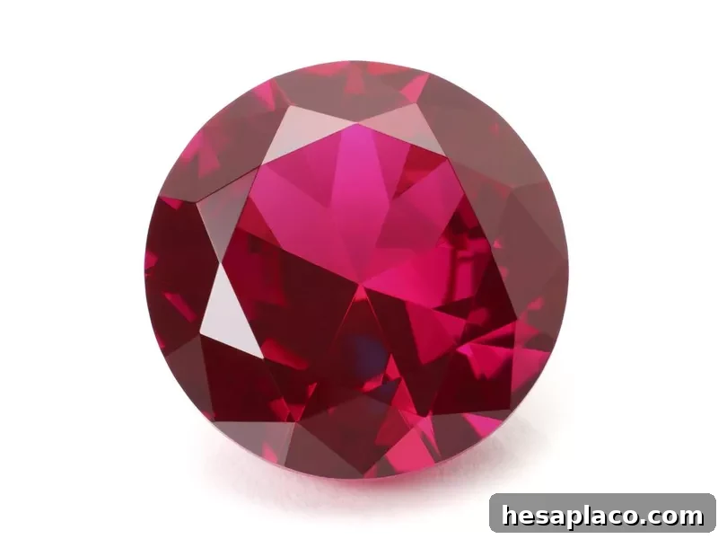 A shiny red ruby gemstone