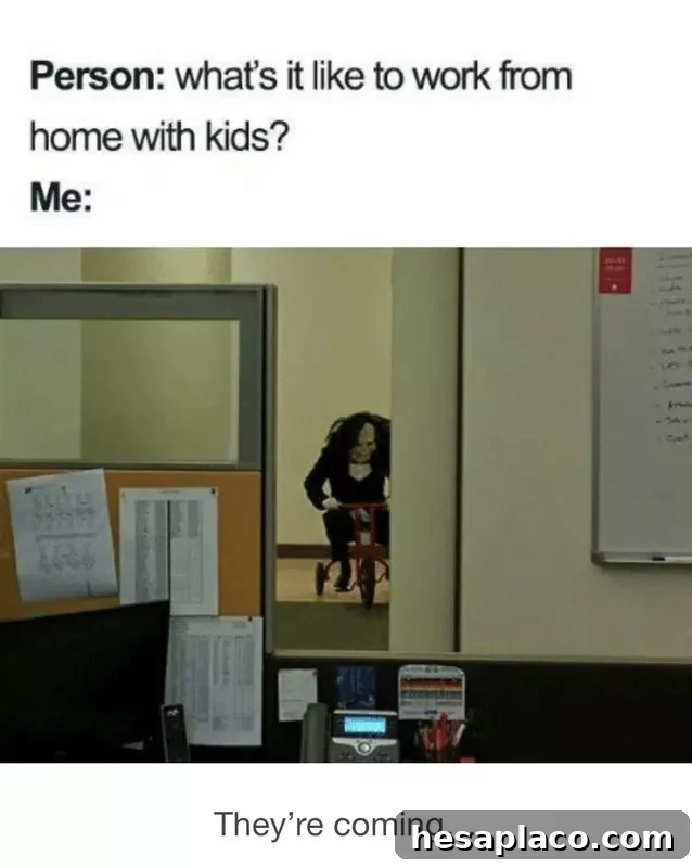 Parenting and working from home joke