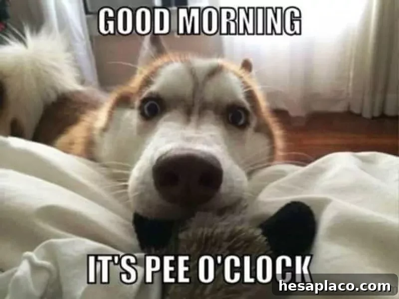 Husky good morning meme