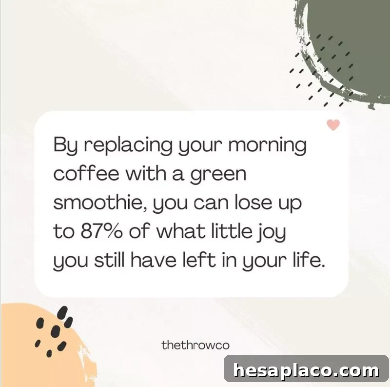 Coffee vs. green smoothie meme
