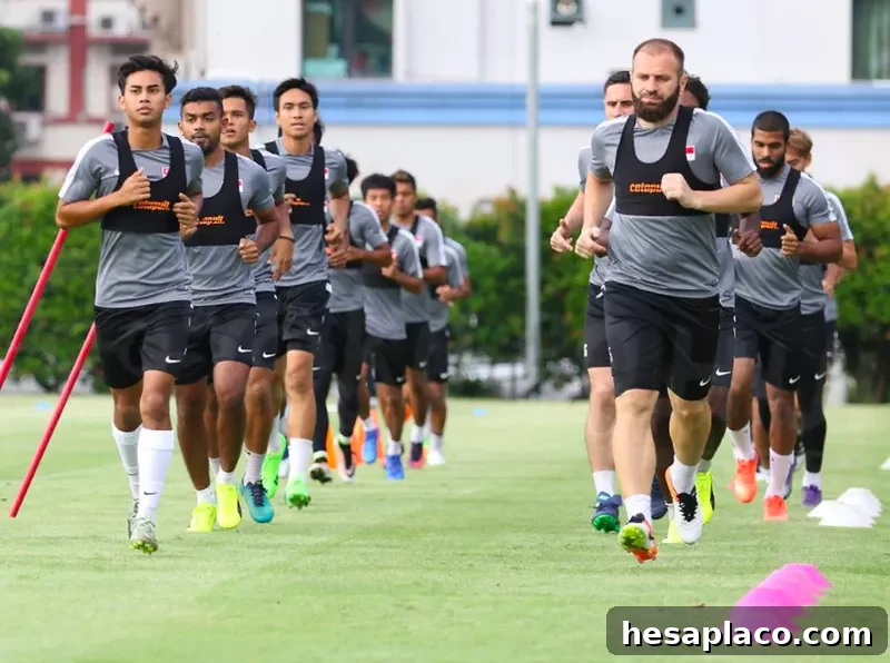 Singapore National Football Team getting ready
