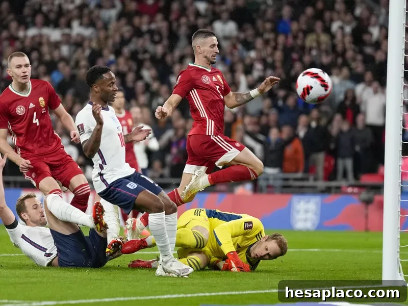 England's Harry Kane attempts a shot