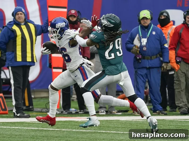 Saquon Barkley evading Avonte Maddox
